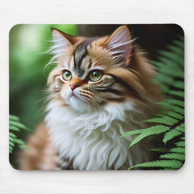 "Fluff and Cuddles: The Chubby Persian Cat" Mousepad (Vorne)