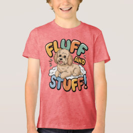 Fluff and Stuff Niedlich Goldendoodle Cartoon Tri-Blend Shirt