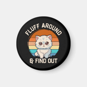 Fluff herumsuchen und herausfinden Lustige Retro-K Magnet