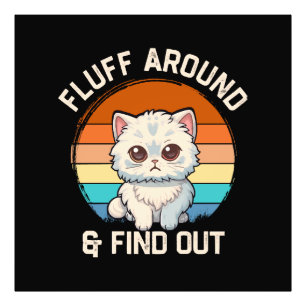 Fluff herumtollen und herausfinden Lustige Retro-K Fotodruck