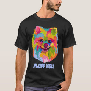 Fluff Sie Spitz Spaß Pom Pom Animal Puff T-Shirt