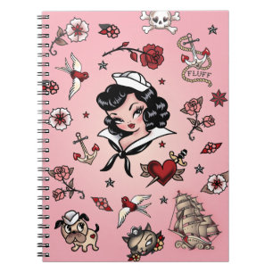 Fluff Suzy Sailor Notebook in Pink Notizblock