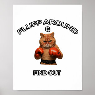 Fluff umher und finden Sie heraus Boxing Cat Men W Poster
