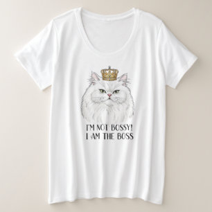 Fluffe weiße persische Katze mit Zitat aus Kronen Große Größe T-Shirt