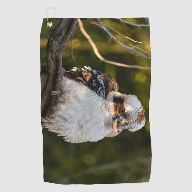 Fluffed up lacht kookaburra golfhandtuch (Vorderseite)
