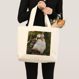 Fluffed up lacht kookaburra jumbo stoffbeutel