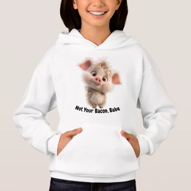 Fluffes Ferkel mit Big Eyes - Sei freundlich Vegan Hoodie (Vorderseite)