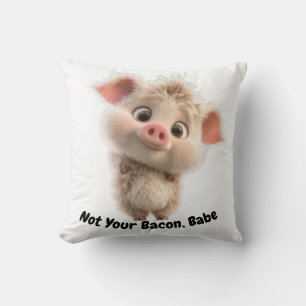 Fluffes Ferkel mit Big Eyes - Sei freundlich Vegan Kissen
