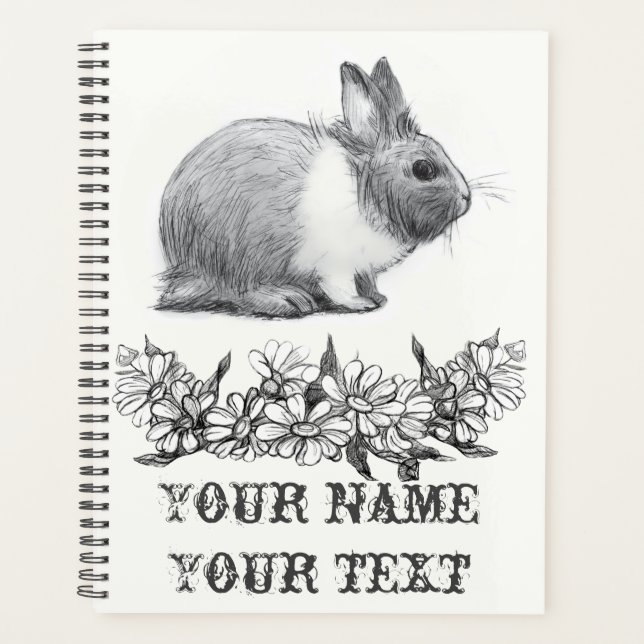 Fluffez le lapin. Carton noir monochrome (Devant)