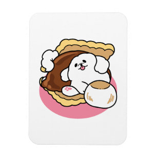 Fluffier als a S’more - Niedlicher Hund und Desser Magnet
