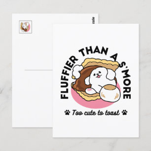 Fluffier als a S’more - Niedlicher Hund und Desser Postkarte