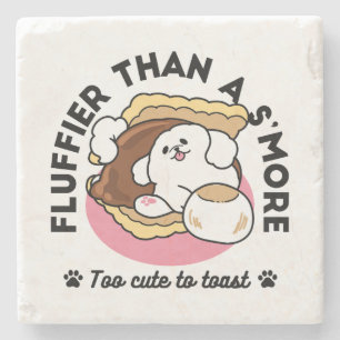 Fluffier als a S’more - Niedlicher Hund und Desser Steinuntersetzer