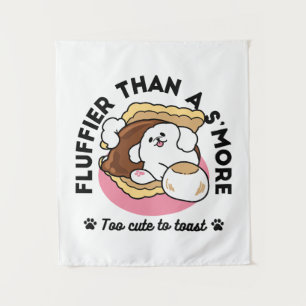Fluffier als a S’more - Niedlicher Hund und Desser Wandteppich