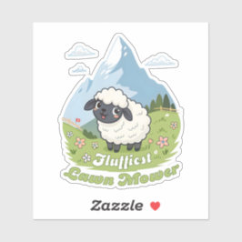 Fluffiest Lawn Mower – Adorable Blacknose Sheep Aufkleber