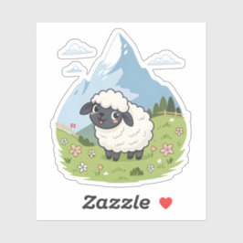 Fluffiest Lawn Mower – Adorable Blacknose Sheep Aufkleber