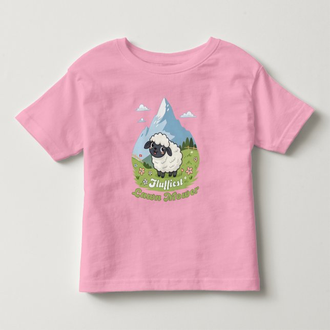 Fluffiest Lawn Mower – Adorable Blacknose Sheep Kleinkind T-shirt (Vorderseite)