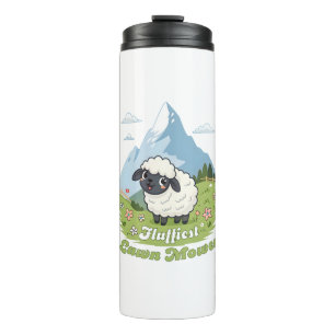 Fluffiest Lawn Mower – Adorable Blacknose Sheep Thermosbecher
