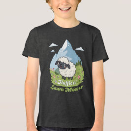 Fluffiest Lawn Mower – Adorable Blacknose Sheep Tri-Blend Shirt