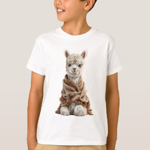 Fluffige Kuschel-Alpaka-Kinder T-Shirt