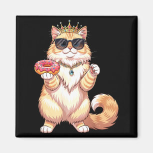 Fluffige Prinzessin Katze Donut Sonnenbrille lusti Magnet