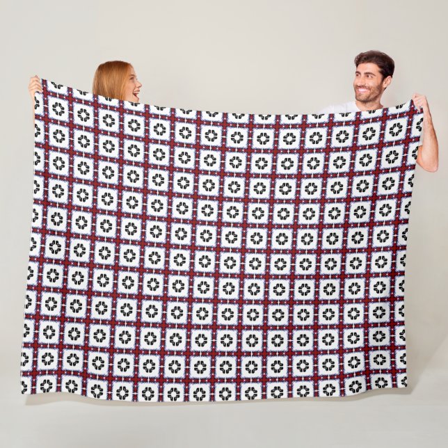 Fluffige Quadrate Floral Fleecedecke (Beispiel)