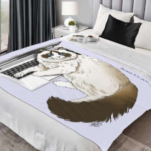 Fluffige Ragdoll-Katze Lavendel Laptop Lustig Fleecedecke