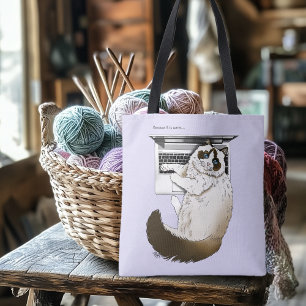 Fluffige Ragdoll-Katze Lavendel Laptop Lustig Tasche