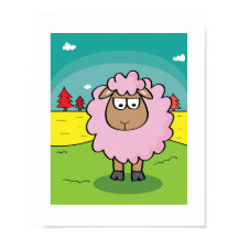 Fluffige Schaf-Illustration | Kinderbauernhof-Tier