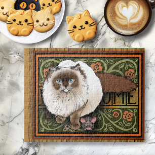 Fluffige Willkommen Siamkatze Maus Vintage