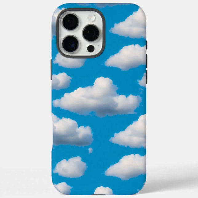 Fluffige Wolken iPhone 16 Pro Max Hülle (Rückseite)