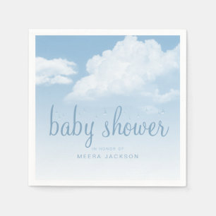 Fluffige Wolken Regentropfen Babyparty Serviette