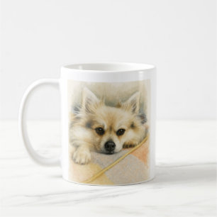 Fluffiger Hund – Pomeranian Chihuahua Haustier-Por Kaffeetasse