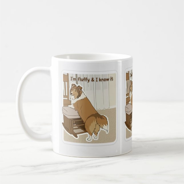 Fluffiger Sheltie Kaffeetasse (Links)