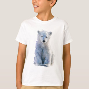 Fluffiger Wasserfarben-Eisbär-Jugendlicher Kinder T-Shirt
