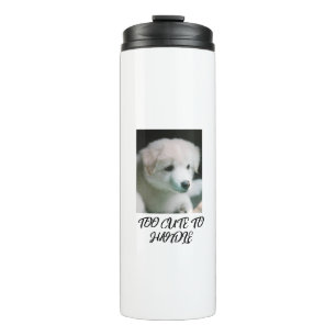 "Fluffiger Weißer Hundewelpe Charme" Thermosbecher