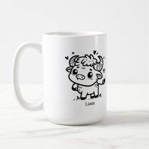 Fluffiges Büffel-Baby - Kawaii Bauernhof-Tier Kaffeetasse