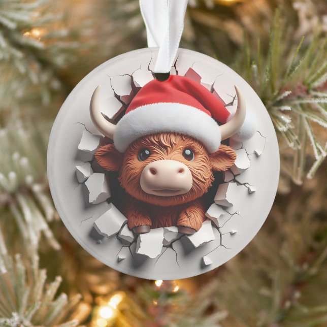 Fluffiges Highland-Rind-Fest-Ornament Ornament (Baum)