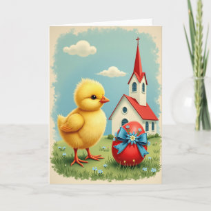 Fluffiges Küken Frühlingsfest-Grußkarte Karte