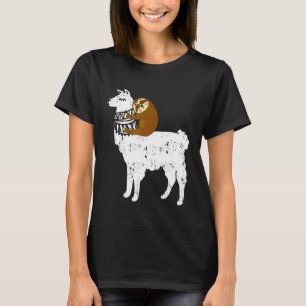Fluffy Animal Sloth Riding Lama für Kinder T-Shirt