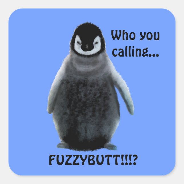 Fluffy Baby Penguin Niedlich Funny Stickers (Vorderseite)