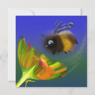 Fluffy bee Invitation