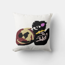 Fluffy Black Cat Jack o Lantern fun  Kissen