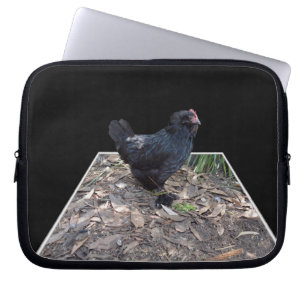 Fluffy Black Rooster, Laptopschutzhülle