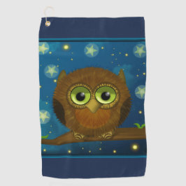 Fluffy Brown Owl Golfhandtuch
