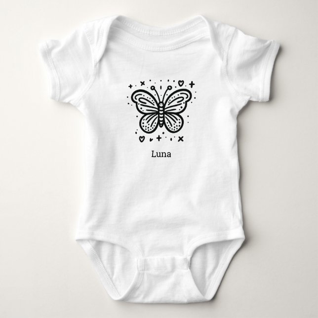 Fluffy Buffalo Baby - Kawaii Farm Animal Baby Strampler (Vorderseite)