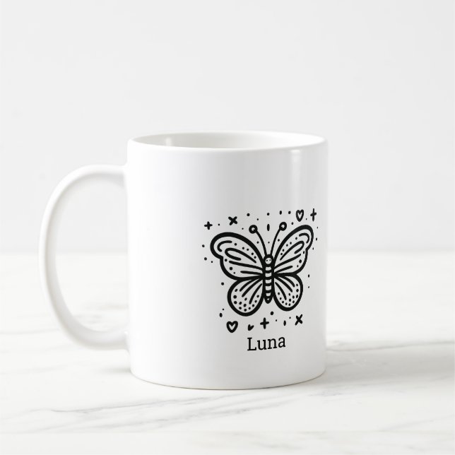 Fluffy Buffalo Baby - Kawaii Farm Animal Kaffeetasse (Links)