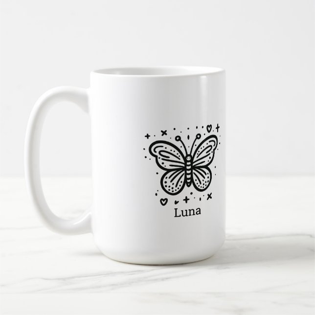 Fluffy Buffalo Baby - Kawaii Farm Animal Kaffeetasse (Links)