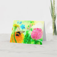 Fluffy Bumblebee auf einer Dandelion-Blume