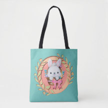 Fluffy Bunny Sitting im Osterkorb 3D Design