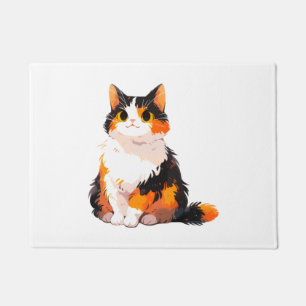 Fluffy Calico Cat Fußmatte